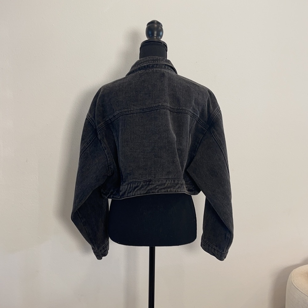 Black Denim cropped jacket - Picture 2 of 6